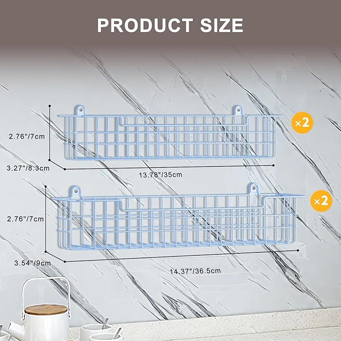 Spice Rack Wall Mount, Metal Spice Holder Saving Space Shelf - Image 3