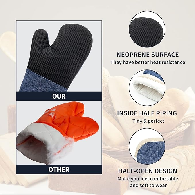 Oven Mitts and PotHolders Sets, Non-Slip Neoprene Oven Mitts are Suitable - Image 3