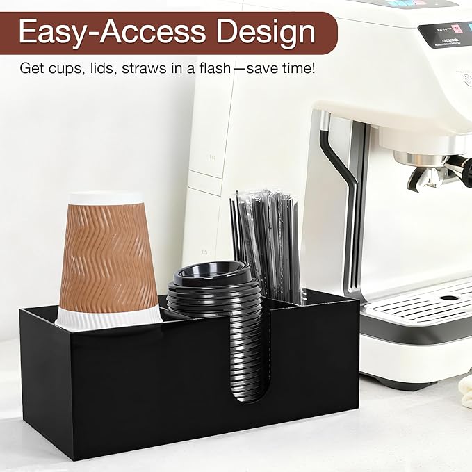 Acrylic Coffee Cup Holder for Countertop, 3 Slots Acrylic Coffee Bar - Image 3