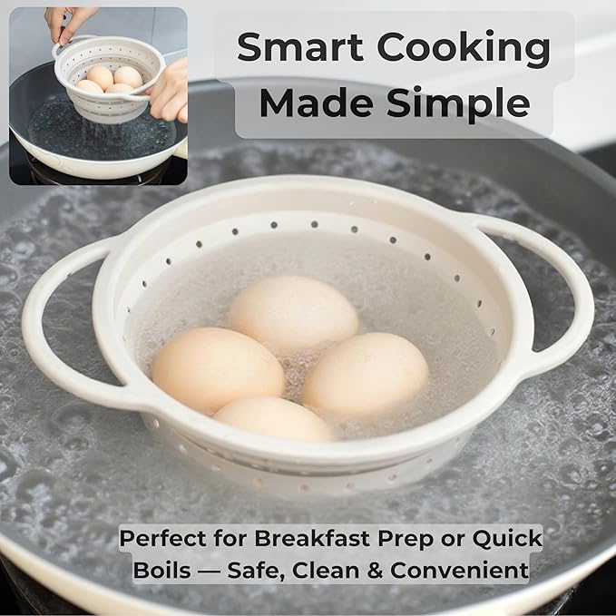 Silicone Colander Set – Collapsible Platinum Silicone Strainer - Image 4