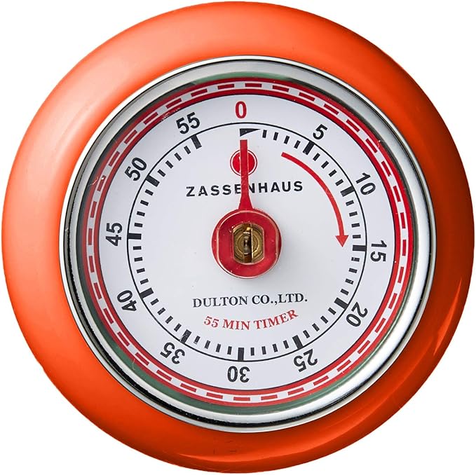 Zassenhaus Magnetic Retro Kitchen Timer, Classic Mechanical Cooking Timer - Image 2