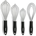 Anaeat Stainless Steel Kitchen Whisk Set of 4, Milk and Egg Beater Blender by Anaeat