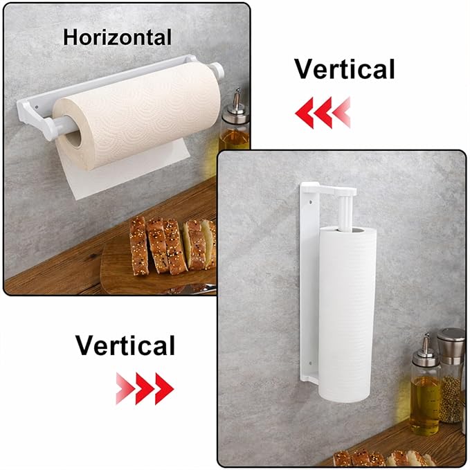 MONEER Kitchen Roll Holder Under Cabinet, Paper Towel Holder, Aluminum Alloy - Image 6