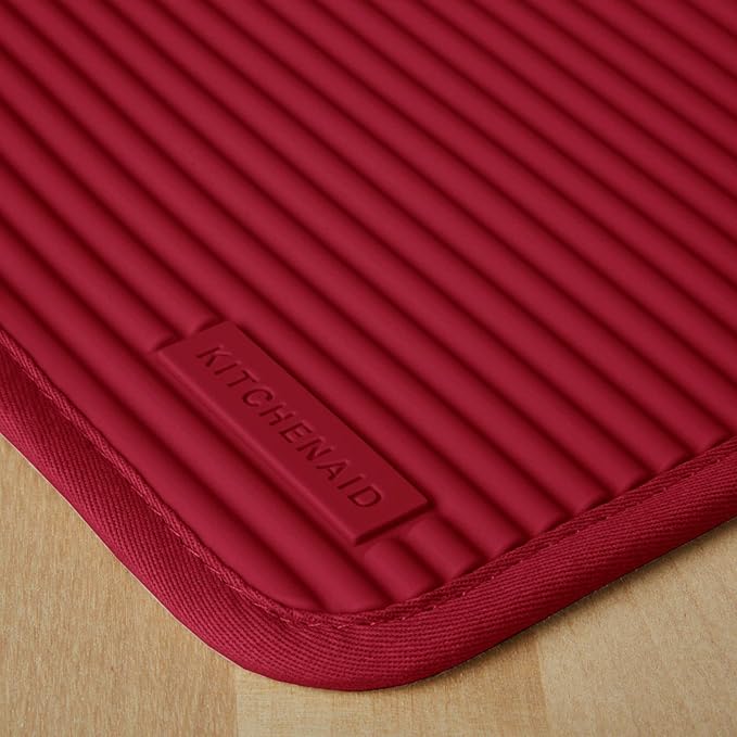 KitchenAid Ribbed Soft Silicone Pot Holder 2-Pack Set, Smoked Paprika Red - Image 3