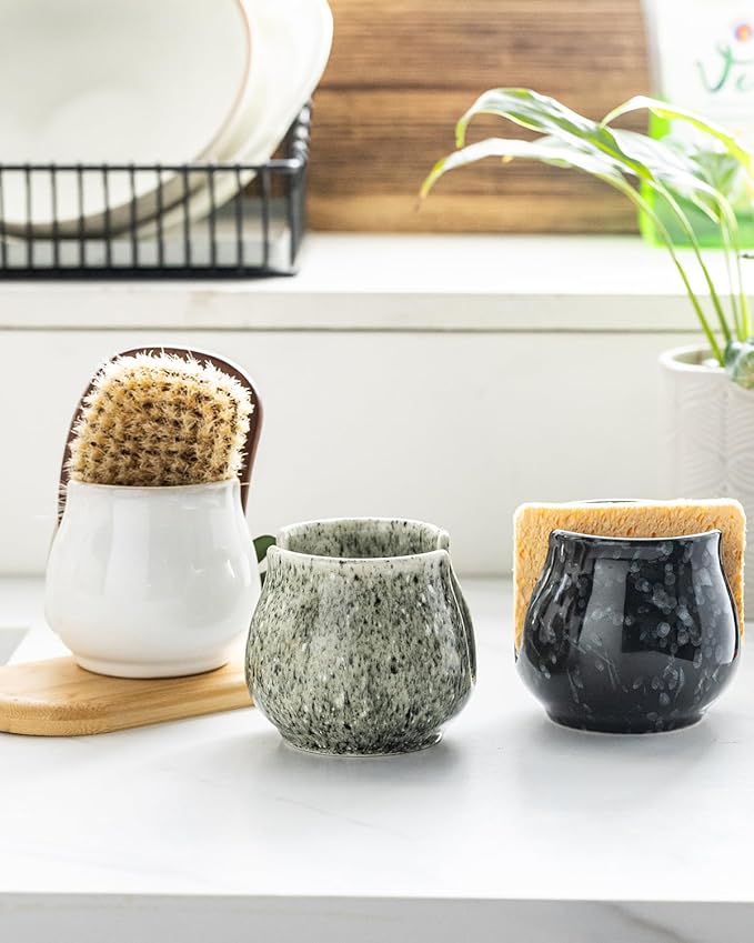 Zoeeker Ceramic Sponge Holder, Kitchen Sponge Holder Sink Caddy Organizer Dish - Image 6
