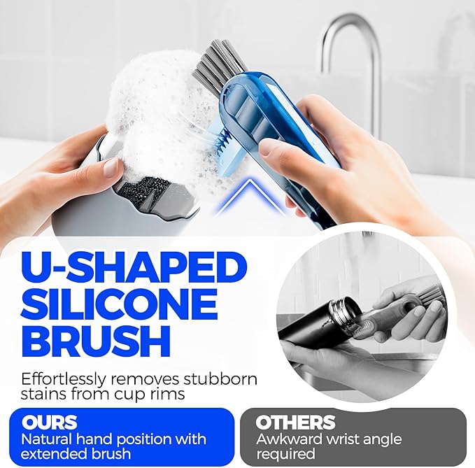 6 Pack Holikme 4 in 1 Cup Lid Cleaning Brush Set - Image 2