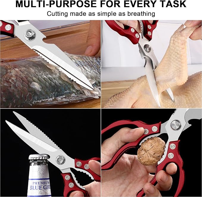 CGBE Kitchen Scissors All Purpose Heavy Duty, Ultra Sharp Stainless Steel - Image 2