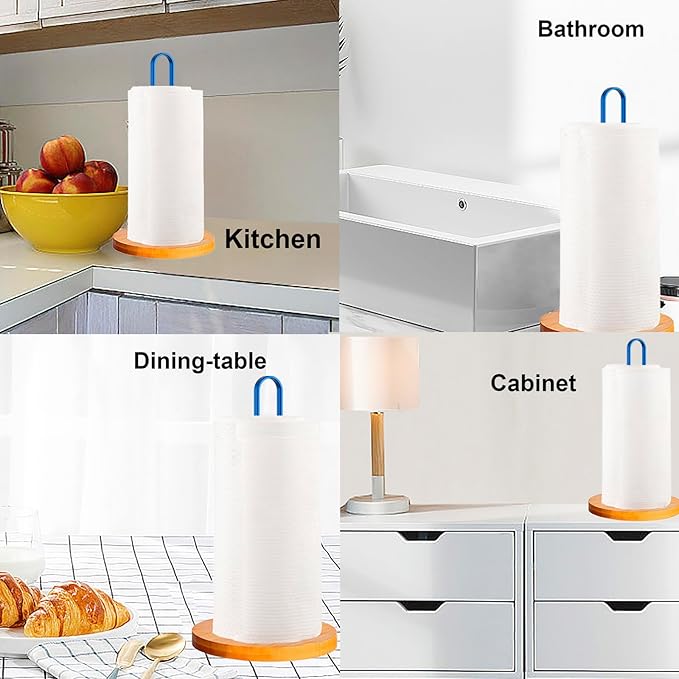 TONLEA Wooden Paper Towel Holder Countertop, Kitchen-Towel-Holder FreeStanding - Image 6