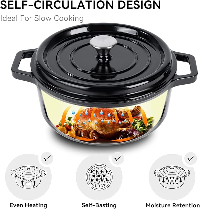 Miereirl 6.5 Quart Enameled Dutch Oven Pot - Image 4