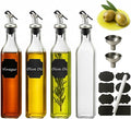 WERTIOO Olive Oil Dispenser Bottle, 2 Stainless Steel Funnel & 1 Pen and 8 Label by WERTIOO