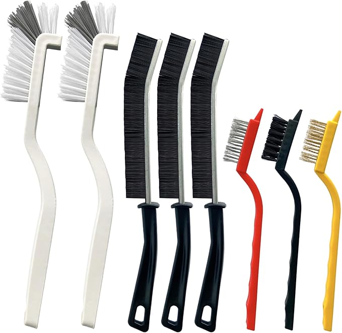 Crevice Cleaning Brush Set, Hard Bristle Small Scrub Brushes, Deep Cleaning by KINGORIGIN