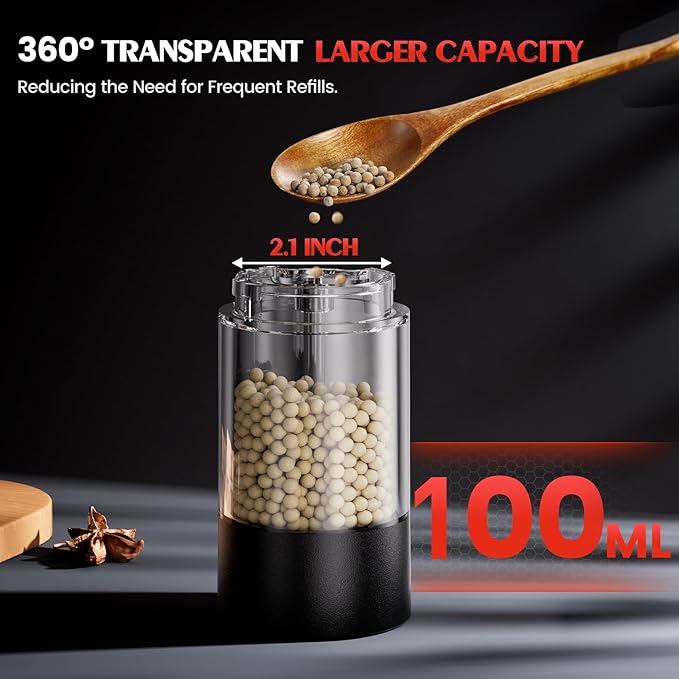 Electric Salt and Pepper Grinder Set Automatic Battery Pepper Mill Shakers - Image 4