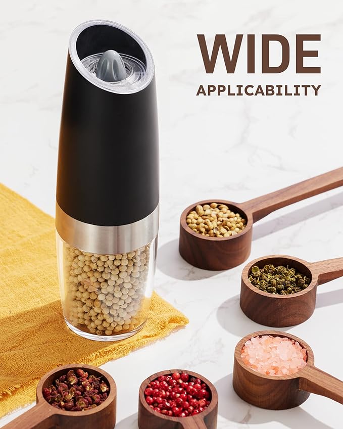 Sangcon Gravity Electric Salt and Pepper Grinder Set Automatic Shakers Mill - Image 9