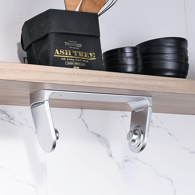 simpletome ONE Hand Tear Paper Towel Holder Under Cabinet Adhesive or Drilling - Image 9