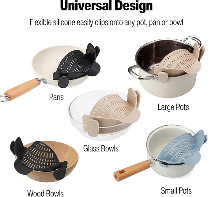 Silicone Pot Strainer, Emptycolor Adjustable Clip On Strainer - Image 4