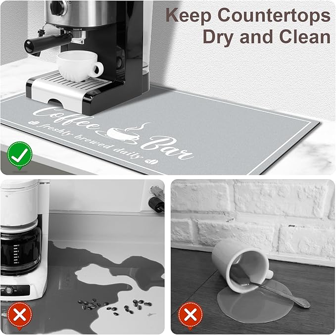 CooRug Absorbent Coffee Mat, Fashion Dish Drying Mat - Image 3