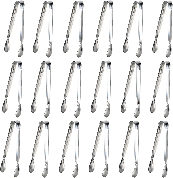 18PCS Mini Tongs for Appetizers, 5Inch Serving Tongs, Ice Tong Appetizer Tong by Sunenlyst
