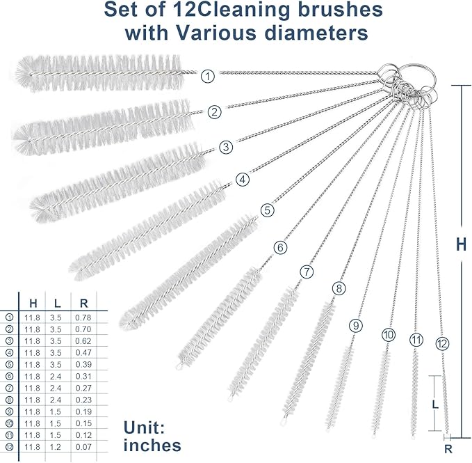 Ixiaoyoo Straw Cleaner Brush Set, 12-Piece 11.8 Inch Long Botthle Cleaning Brush - Image 8