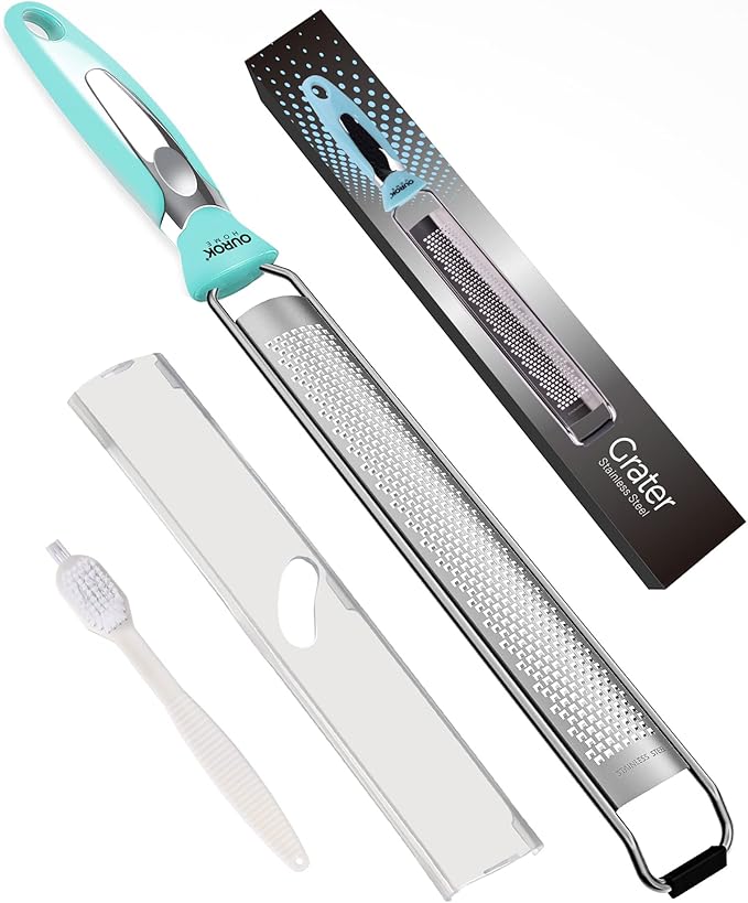 Ourokhome Kitchen Lemon Zester, Stainless Steel Hand Held Parmesan Cheese Grater by Ourokhome