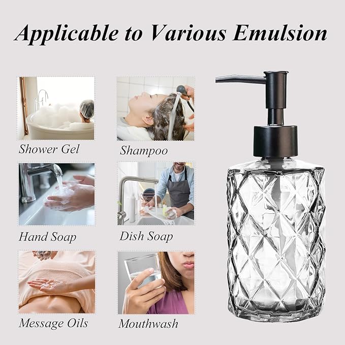 12Oz Small Glass Soap Dispenser - Image 6