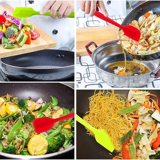 Silicone Spatulas, 8.5 inch Small Rubber Spatula Seamless One Piece Design Heat - Image 4