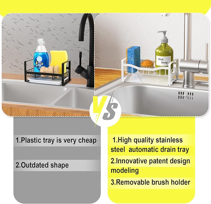 Maifan Stainless Steel Kitchen Sink Caddy Organizer - Image 4