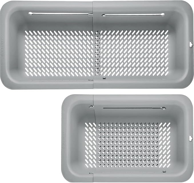 LASSHSWA Collapsible Colander for Kitchen, Over the Sink Strainer Basket for by LASSHSWA