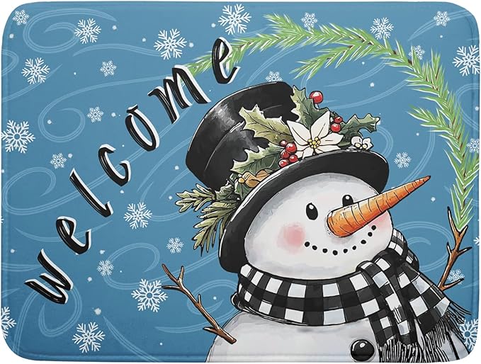 Christmas Snowman Dish Drying Mat by Aytipun