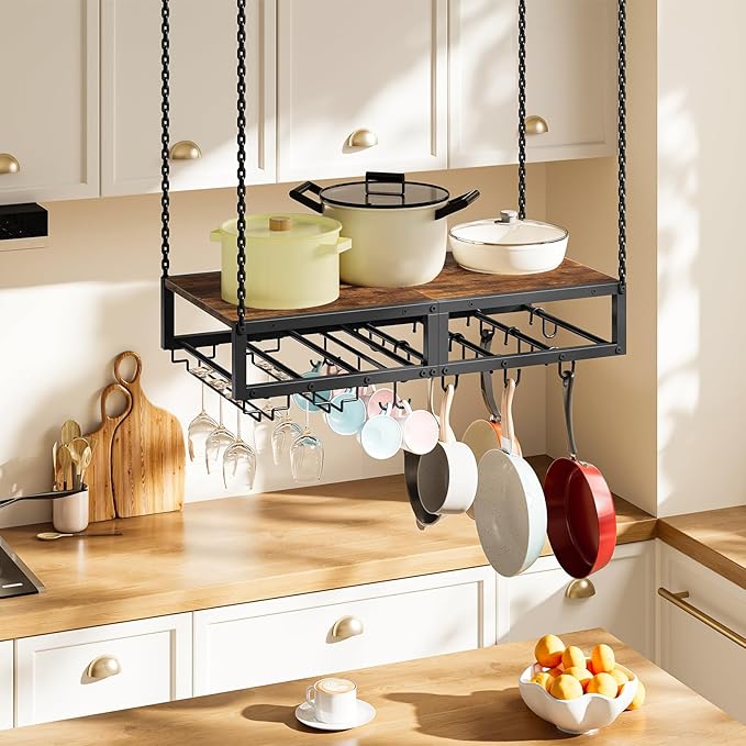HOOBRO Hanging Pot Rack, Space-Saving Pot Hanger - Image 2