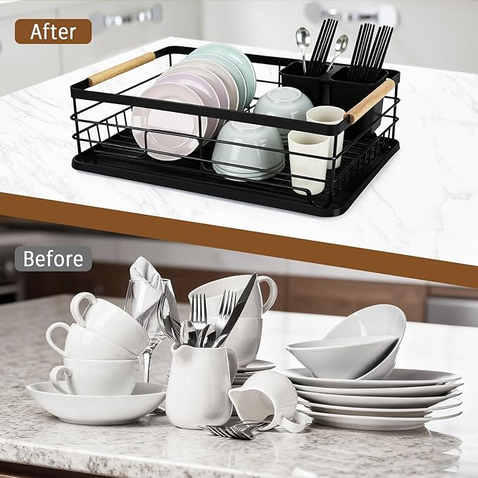Dish Racks for Kitchen Counter, Thickened Metal Dish Drying Rack - Image 7