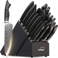Amorston 22 Pieces Knife Set, Laser Engraved High Carbon Stainless Steel Knife by Amorston