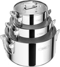 3-Ply Stainless Steel Stock Pot Set by Stackbear-DesignsmarterLiveeasier