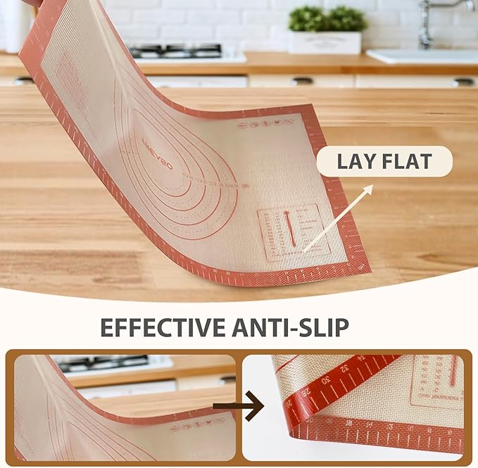 Silicone Baking Mat, Pastry Rolling Sourdough Baking Mat Supplies - Image 4
