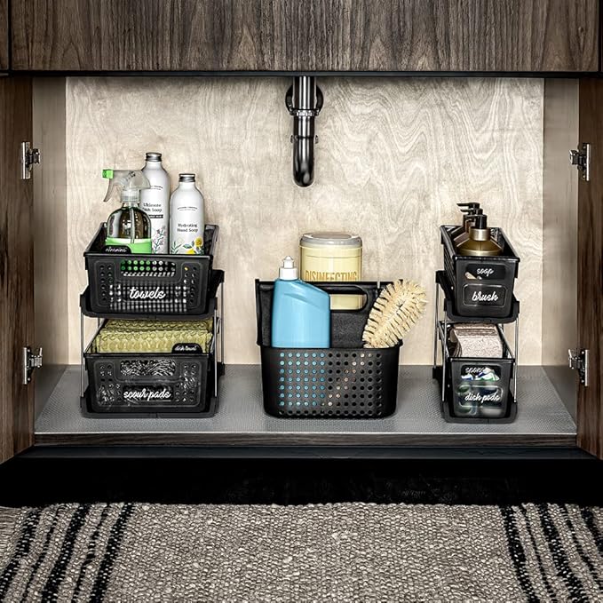 madesmart Antimicrobial 2-Tier Organizer Multi-Purpose Slide-Out Storage - Image 2