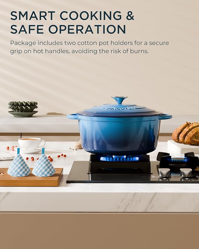Enameled Cast Iron Dutch Oven - 6QT Pot - Heavy-Duty Cookware - Image 7