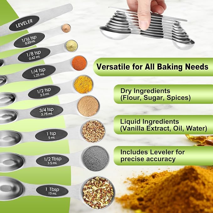 Magnetic Measuring Spoons Set Stainless Steel - Image 4