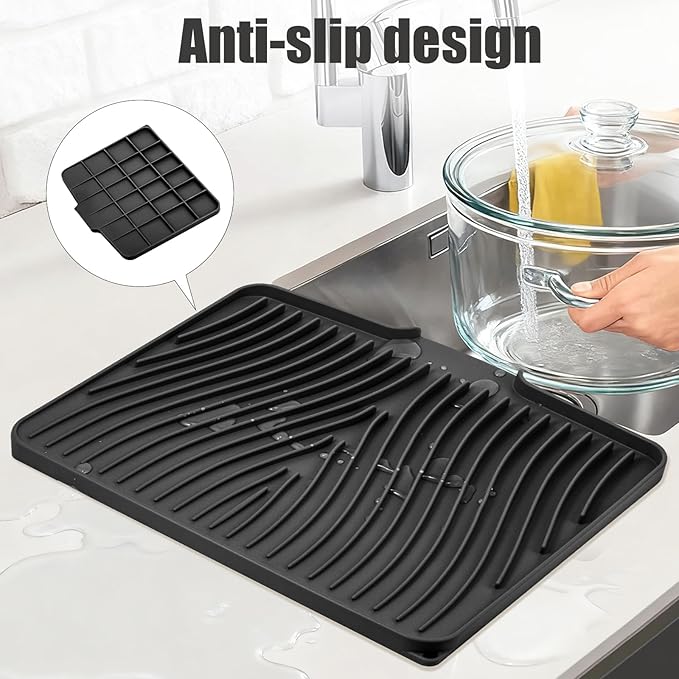 TIKNIK Silicone Dish Drying Mat, Stone Drying Mat - Image 3