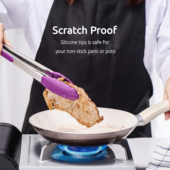 U-Taste Kitchen Tongs, 7/9/12 inches Cooking Tongs, - Image 7