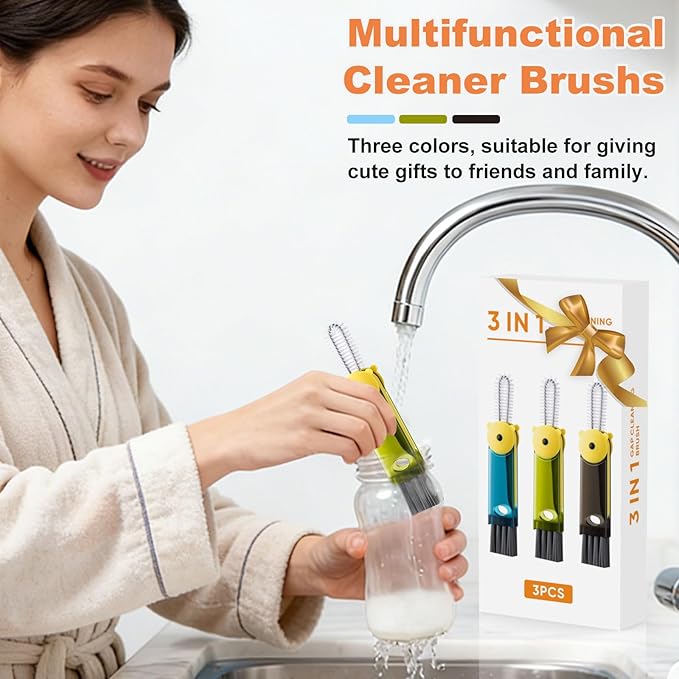 3 in 1 Cup Lid Cleaning Brush, Portable Gap Cleaner Brush - Image 2