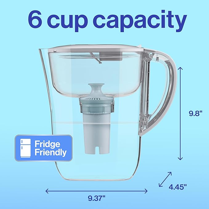 Brita Small 6 Cup Water Filter Pitcher, 1 BritaPlus Filter, Stone Blue - Image 11