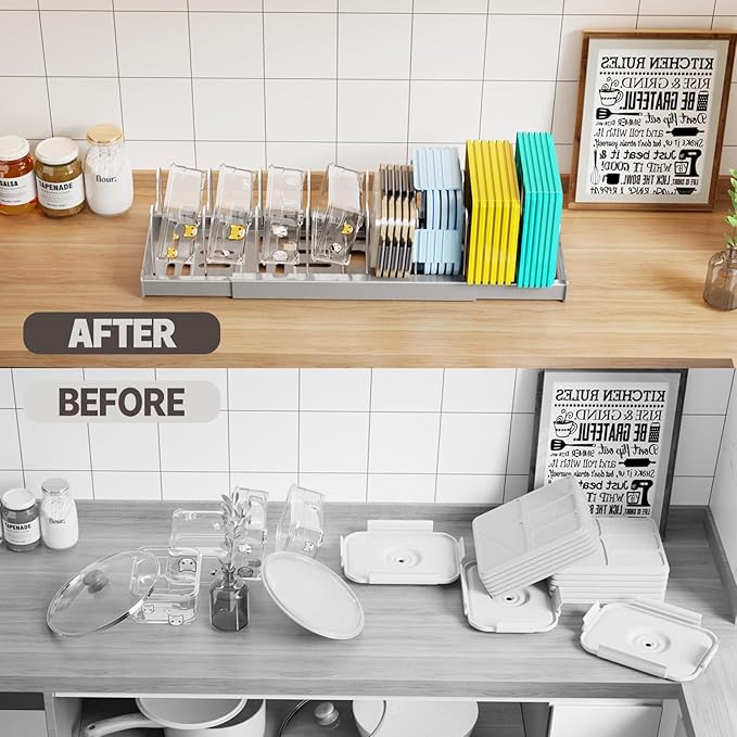 Magheo Expandable Food Storage Container Lid Organizers - Image 6