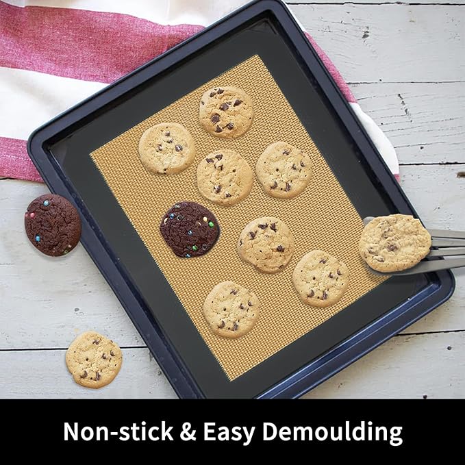 Small Silicone Baking Mats, 11-4/5x8-1/4 Inch Quarter Sheet Size, Non Stick - Image 3