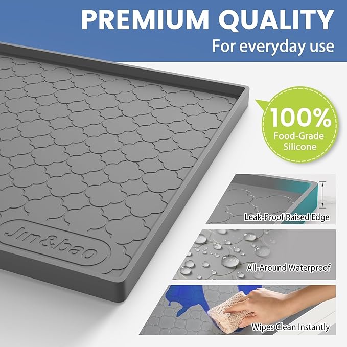 Jin&Bao Waterproof Under Sink Mat 31" x 19", Thick Silicone Mat Cabinet - Image 2