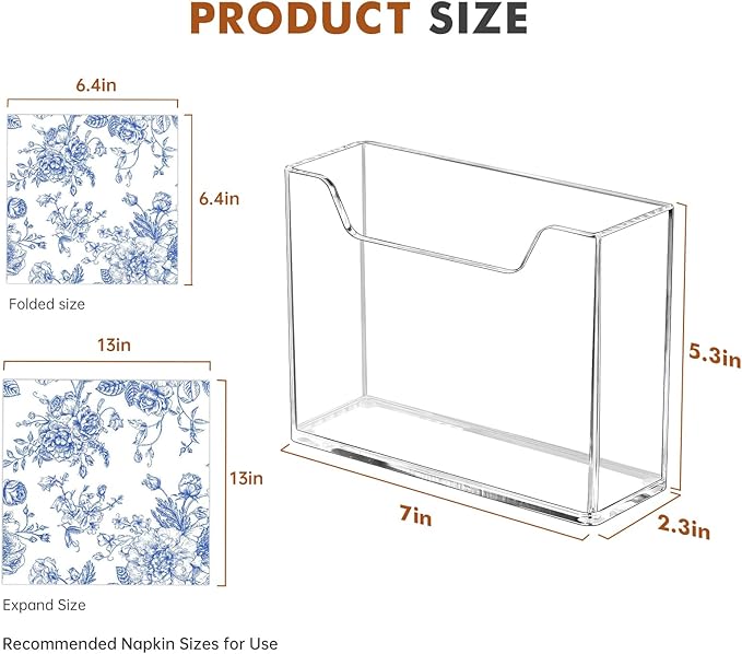 Kordory Acrylic Napkin Holder for Table, Modern Square Paper Napkin Holders for - Image 2