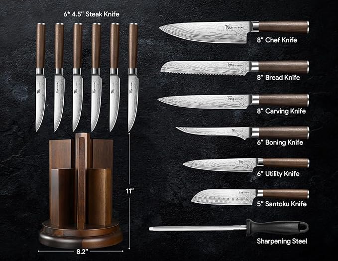 SYOKAMI 2026 Upgrade Knife Set 14 Piece Japanese Style Kitchen Knife Set - Image 6