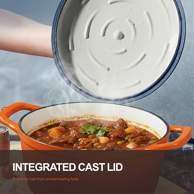 Overmont Enameled Cast Iron Dutch Oven - Image 2