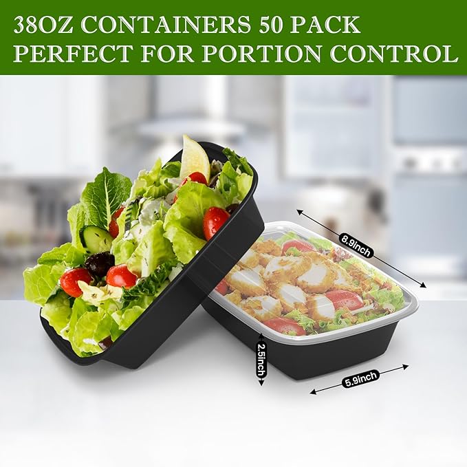 RANLITTLE Meal Prep Containers Reusable 38oz - Image 4