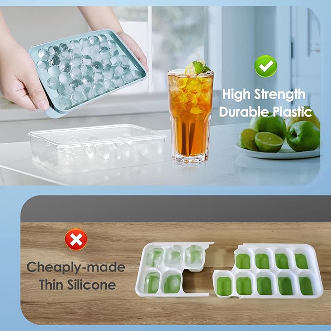 WIBIMEN Ice Cube Tray with Lid and Bin - Image 9