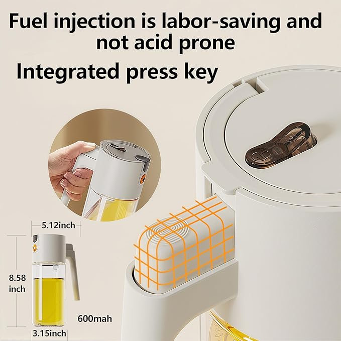 20.3oz/600ml Glass Material 2 in 1 Olive Oil Sprayer - Image 4