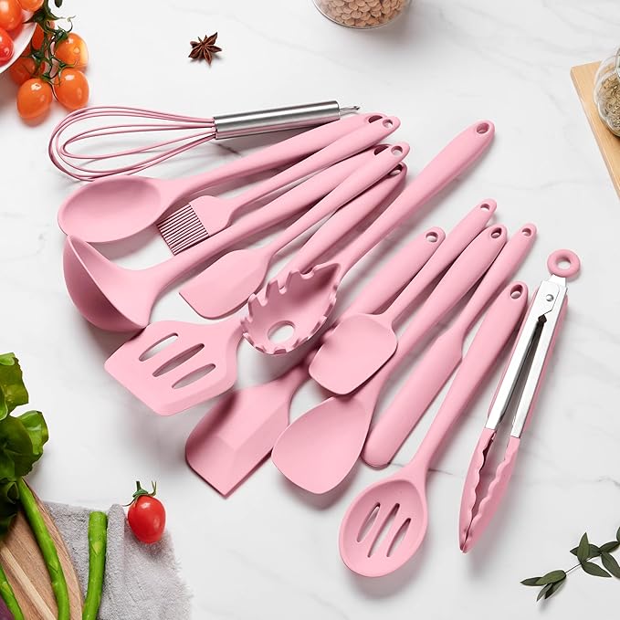 LIANYU 14 Pcs Kitchen Utensils Set, Silicone Cooking Utensils Spatula Set - Image 2